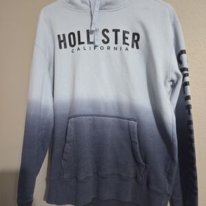 Hollister Light Blue to Navy Ombre Pullover Hoodie